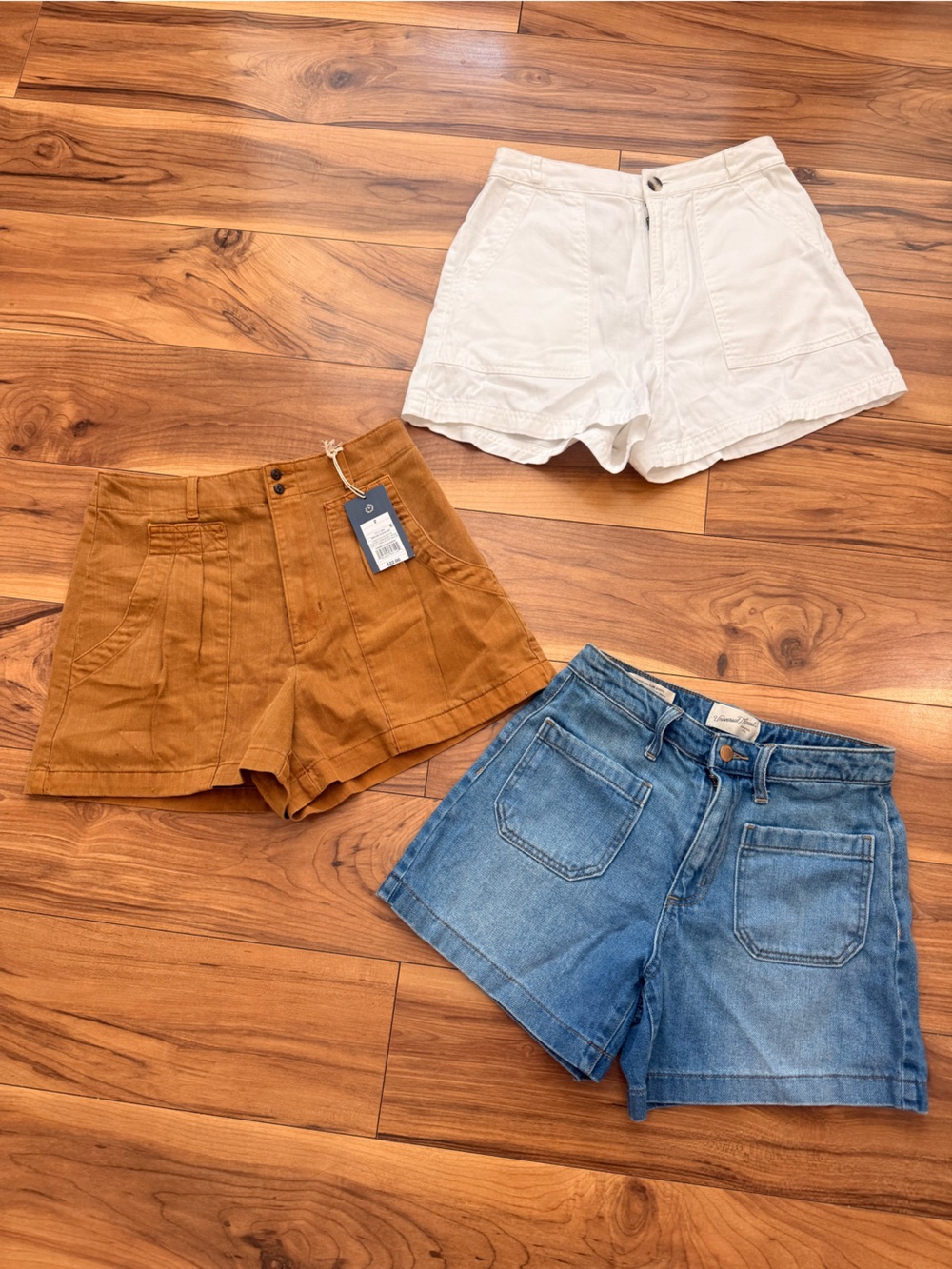 Universal Thread Women's Utility Shorts Trio - Blue, yellow, White - Picture 1 of 8